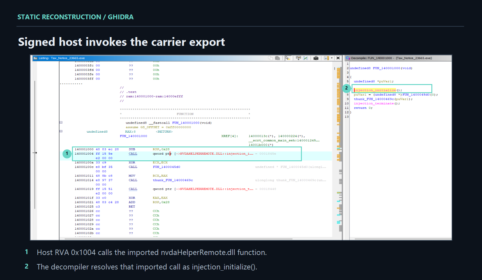 The signed host calls the carrier initializer.